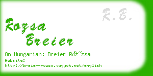 rozsa breier business card